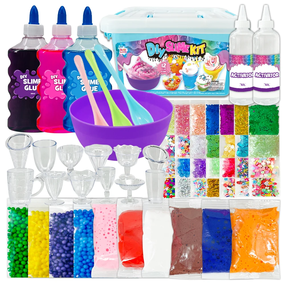 2024 Unicorn Slime Kit For Girls Cloud Slime Gift For Ages 6+ Kids Fun DIY Slime Making Kit Craft Toy Birthday Present