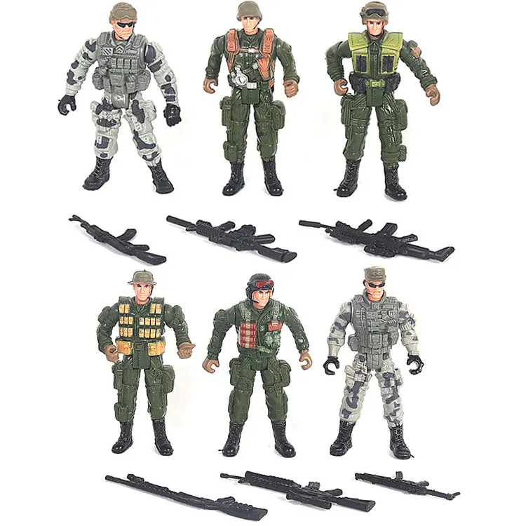 6pcs/lot army toy set soldies men action figures collection model toys for kids birthday gifts soldiers army toys