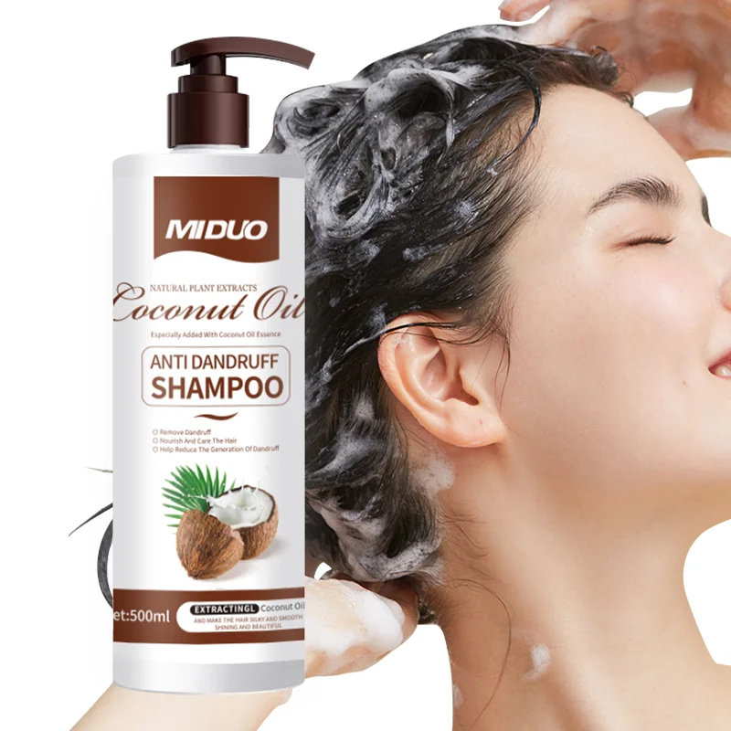 MIDUO Factory 500ML Anti-Dandruff Natural Organic Bulk Purple Color Hair Black Hair Loss Growth Care Repairing Coconut Shampoo