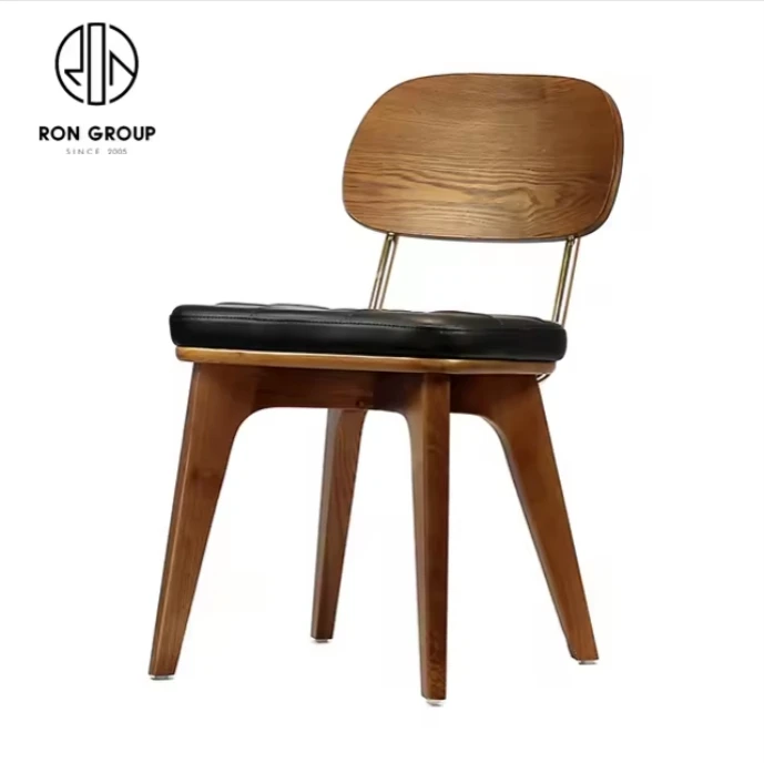 Kitchen Italian Modern Simple Design Dining Chairs Comfortable Ash Solid Wood Lounge Restaurant Dining Chairs