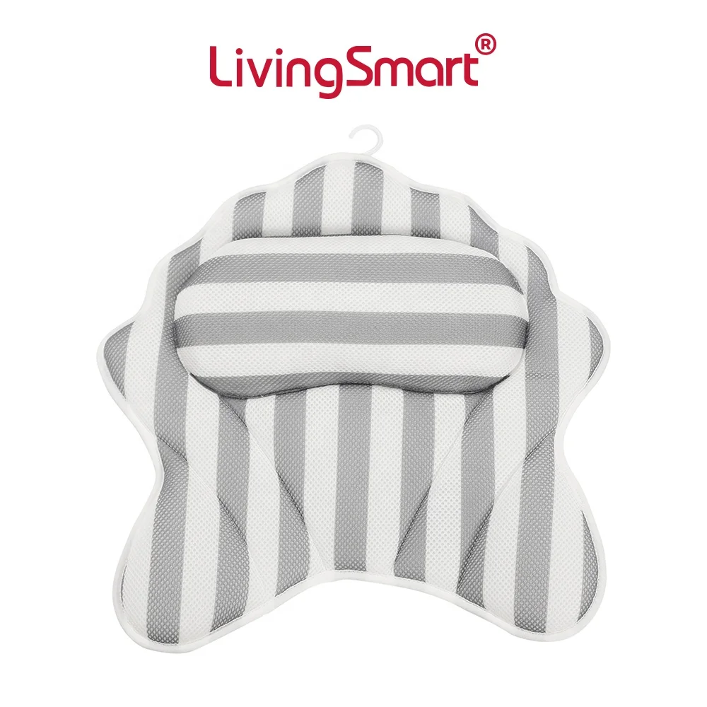 Luxury Wholesale bath pillow 3d Soft Spa Bath Pillow with Heavy Duty Suction Cups