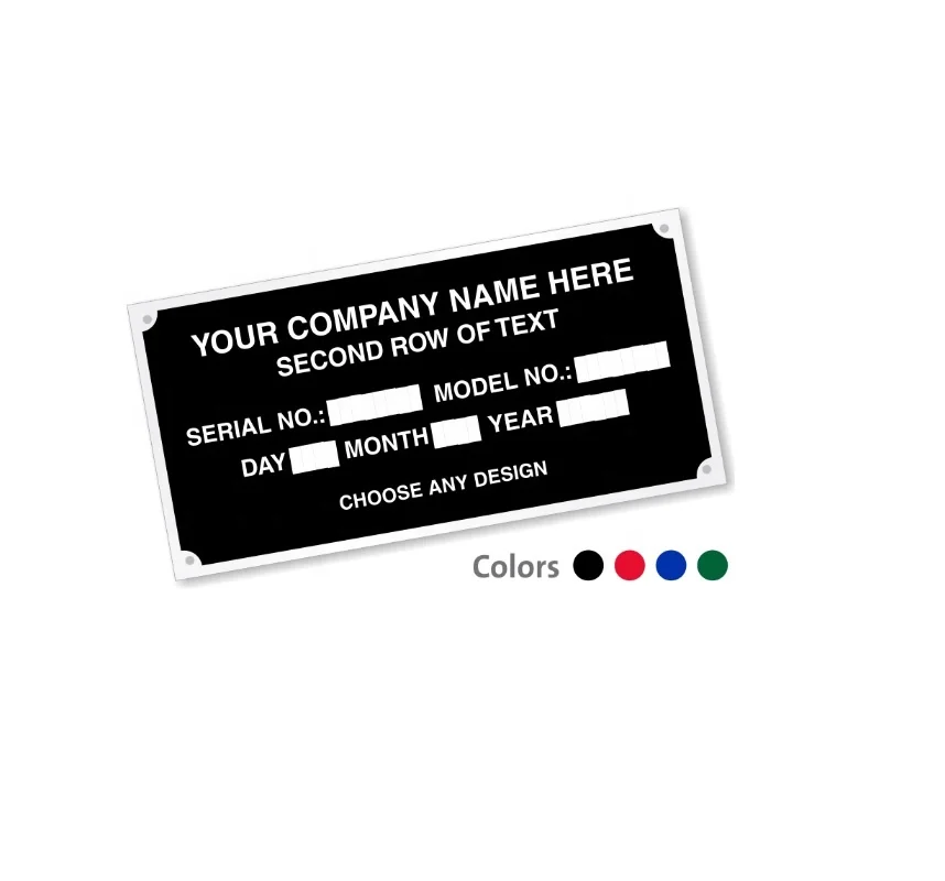 Custom wholesale Logo Etching OEM Customized Stainless Steel Aluminium Metal Nameplate