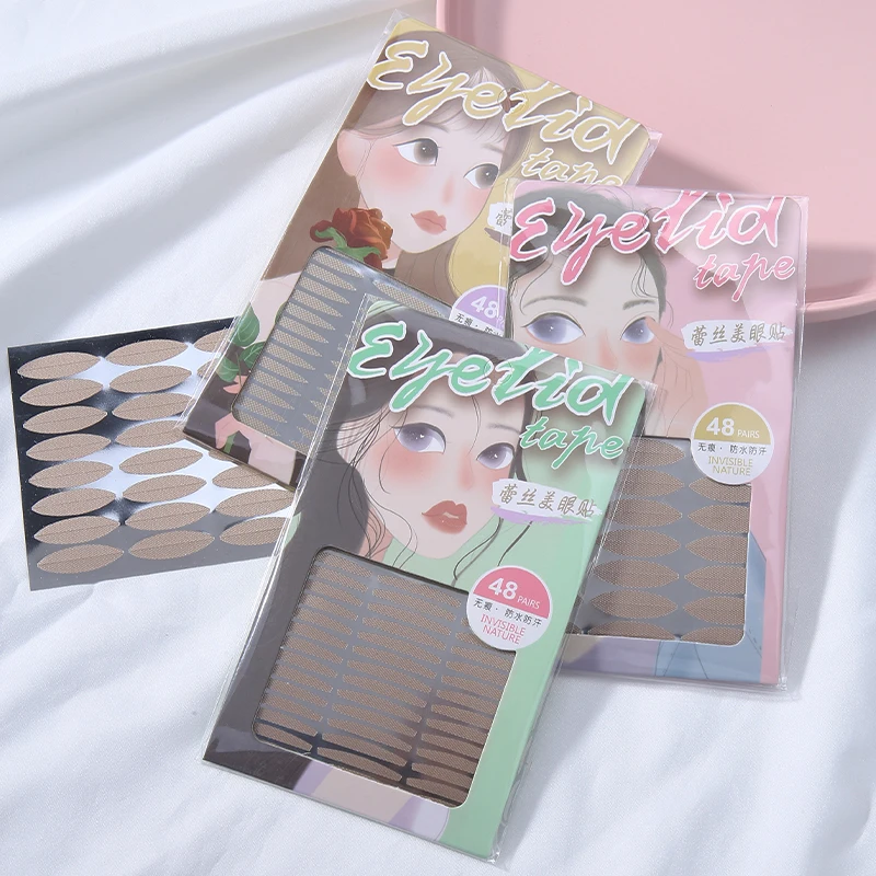 Lameila 48 Парижская сетчатая двойная лента для век наклейки Натуральные Цветные кружевные невидимые двойные ленты для век частная этикетка A881