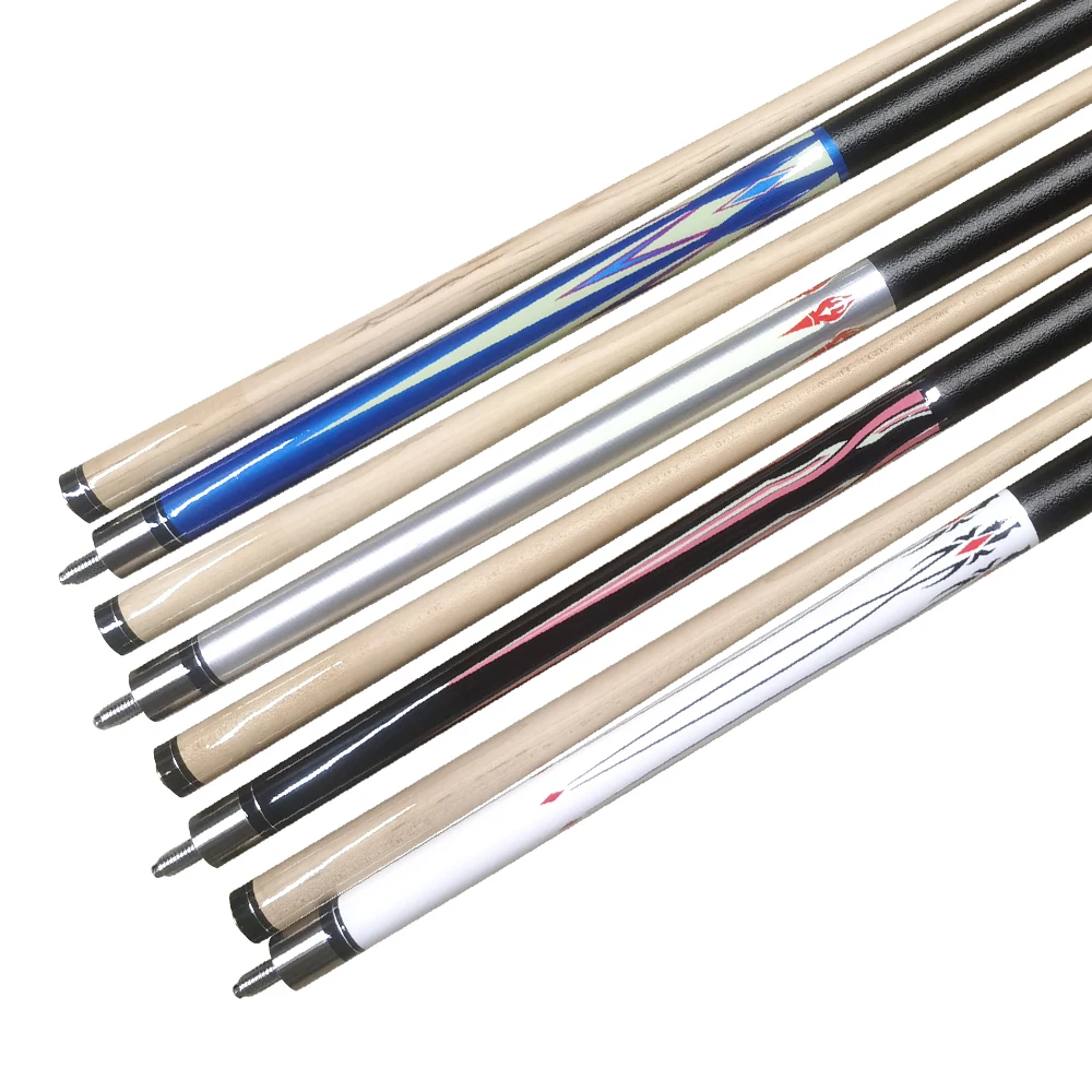 Cheap for sale different color styles high quality classic design full maple 1/2 pc 58 inch pool cue