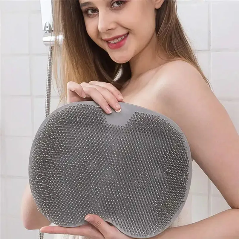 Hot sale bath supplies non slip foot scrubber shower bathroom mat Silicone bath massage mat scrub mat