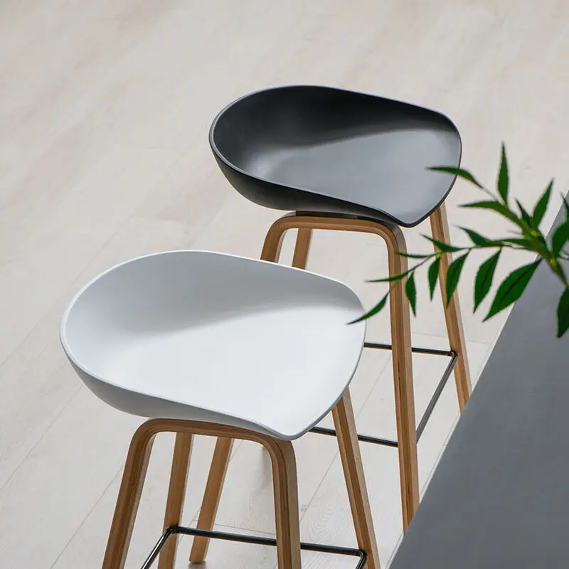 Amazon hot bar chair simple solid wood home Nordic bar chair backrest front desk high stool bar stool