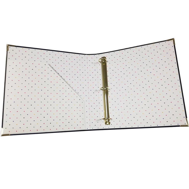 Custom 1 3 ring binder black 2 1/2 inch binder with card pocket