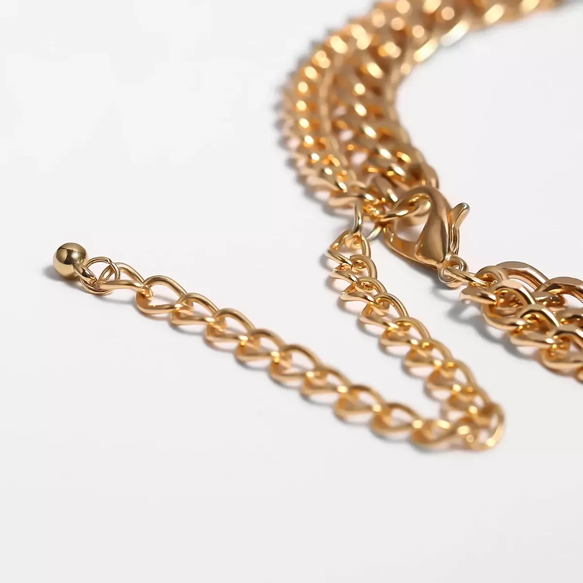 SHIXIN Two Layered Link Thick Necklace Punk Curb Cuban Gold Color Chain Necklace Choker for Women Statement Femme Accessories