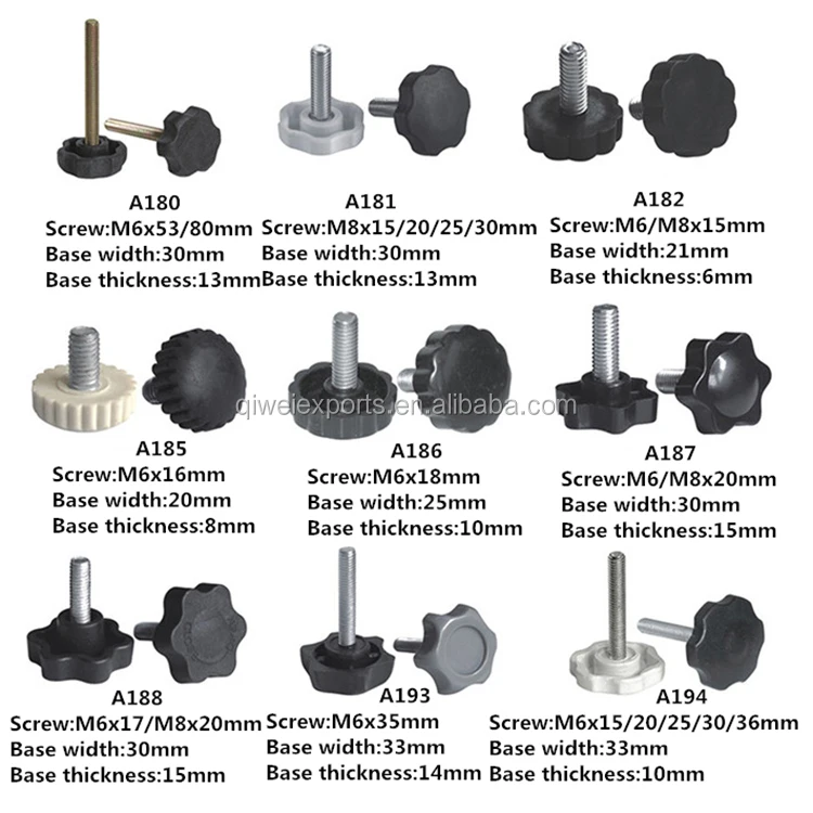 Black M6 Screw Hexagon  plastic  Chair glides for Cabinet A268