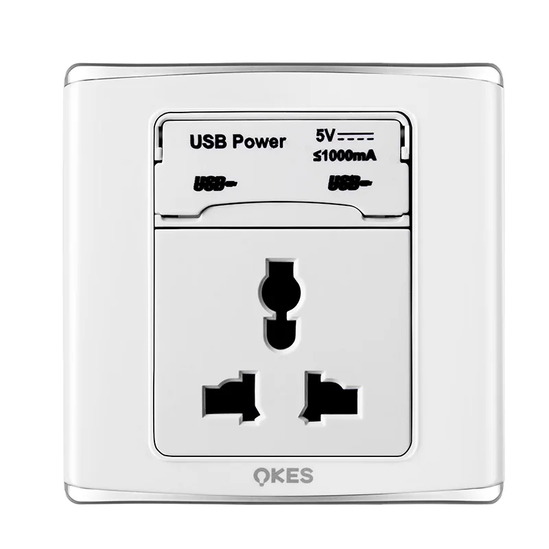 New Designed Switch Power Flat Switched Socket with Push Button
