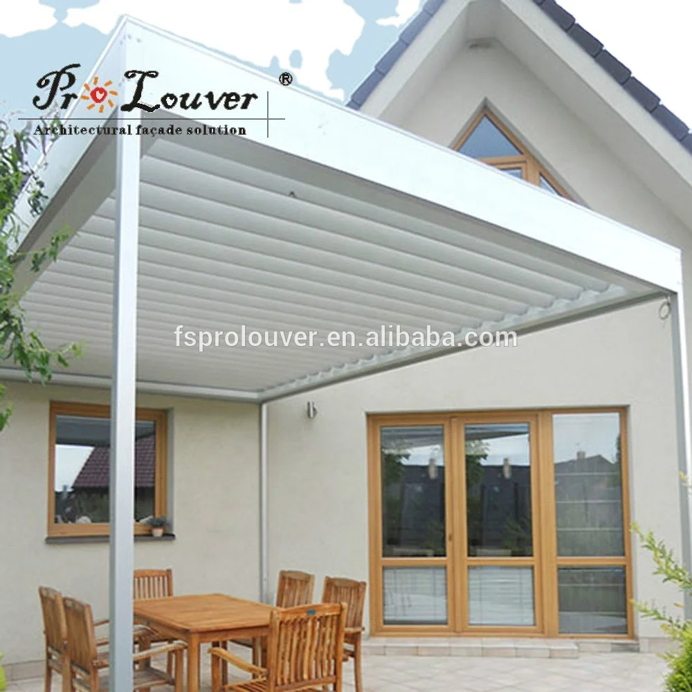 Pergola motorized sun louver,waterproof louver,open roof louver