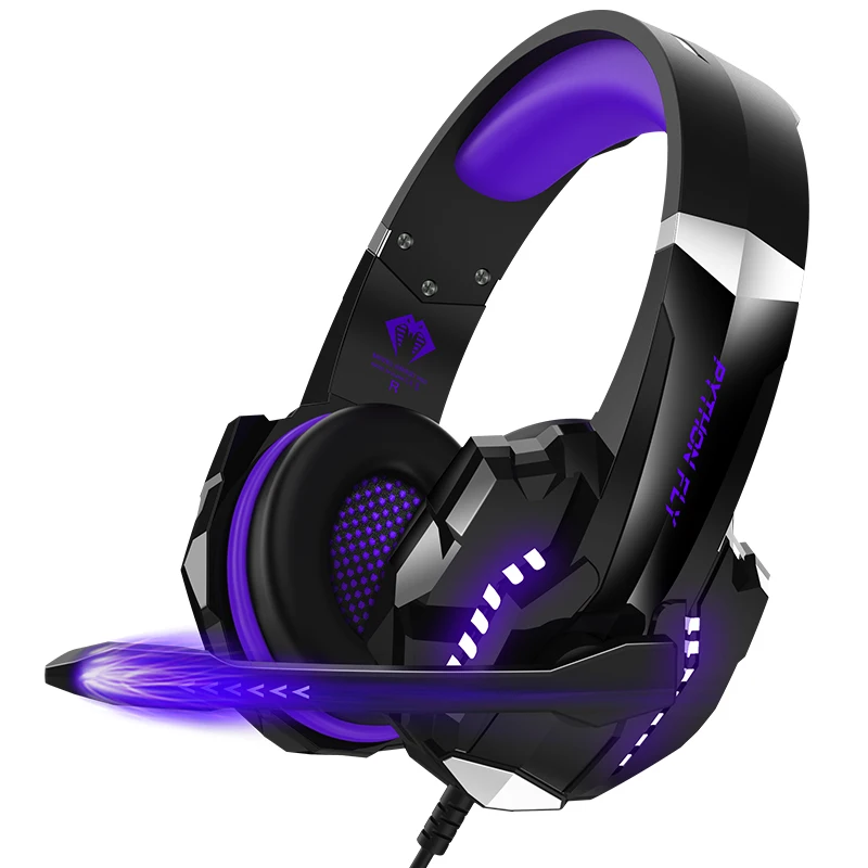 Самые дешевые наушники Ps5 шумоподавление Светодиодные Красочные игровая гарнитура игры оголовье наушников с микрофоном для ПК Xbox360