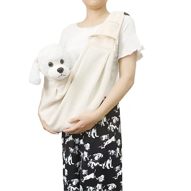 Hand Free Breathable Shoulder Bag Front Pocket Safety Belt Carrying Small Dog Cat Dog Sling Carrier Adjustable Padded Strap