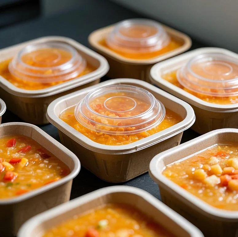 Экологически чистые биоразлагаемые одноразовые прямоугольные квадратные миски из крафт-бумаги для салата контейнер еды на вынос прямоугольная бумажная миска