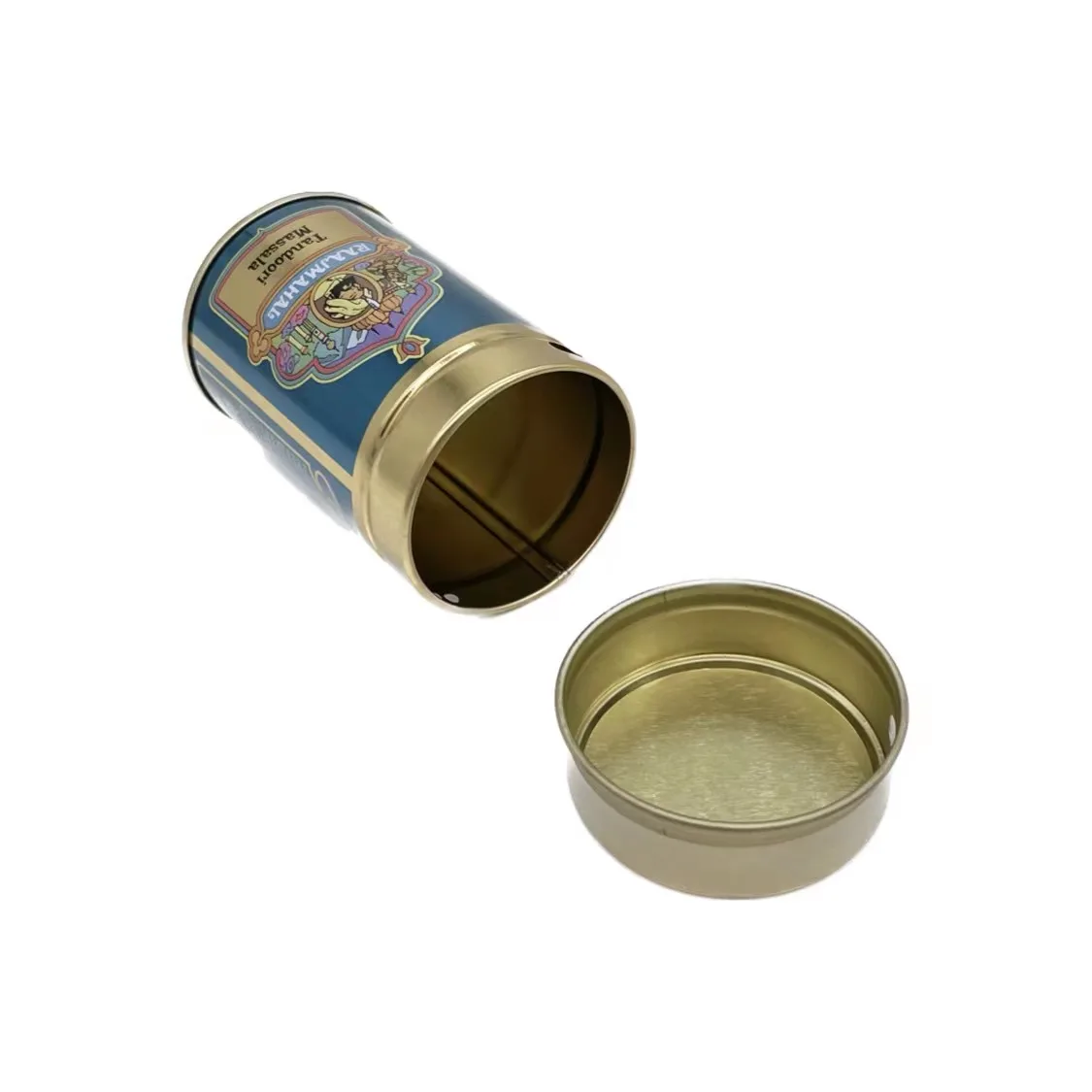 Round Tin Spice Tank Seasoning Storage Container Small Tin Can for Salt Pepper Kitchen Use