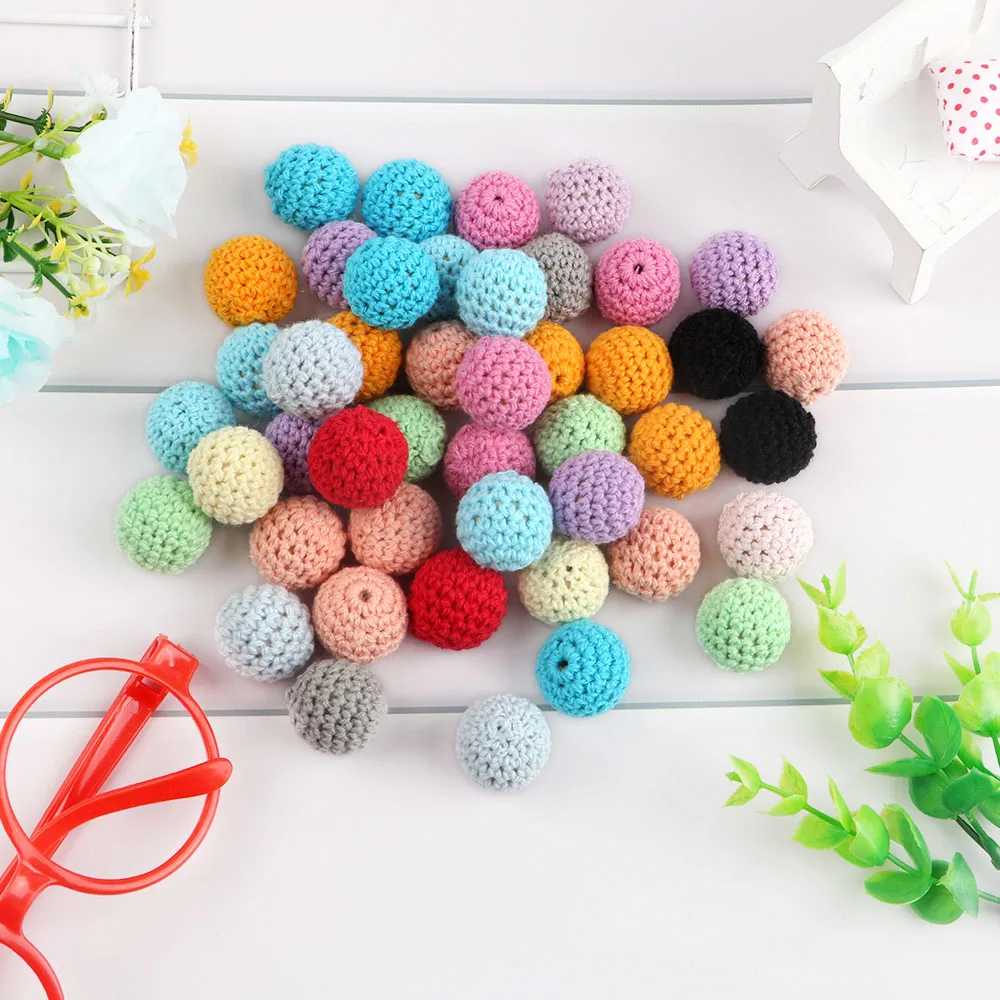 Wholesale 20mm Beech Wooden Crochet Beads