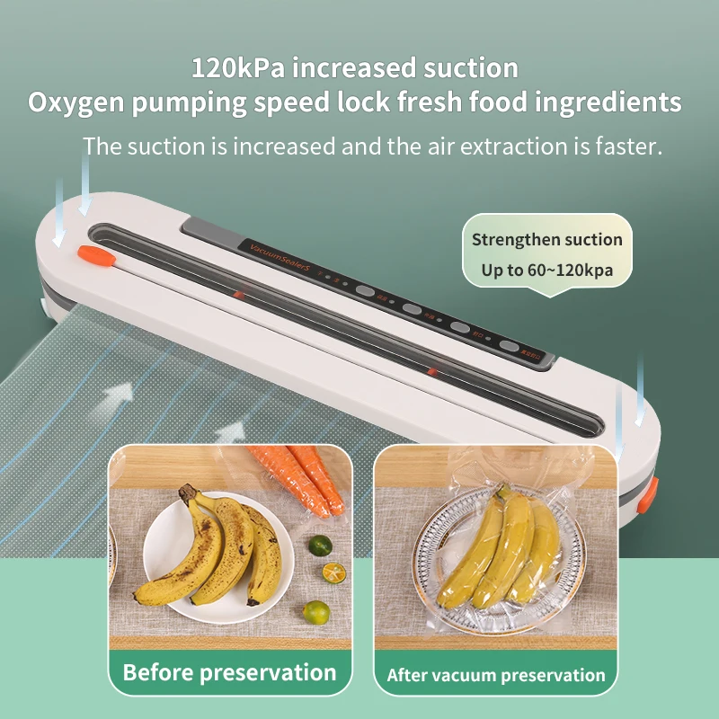 High Quality Kitchen Portable Vacuum Sealer Machine Professional Home Easy Use Vacuum Food Sealer with Cutter