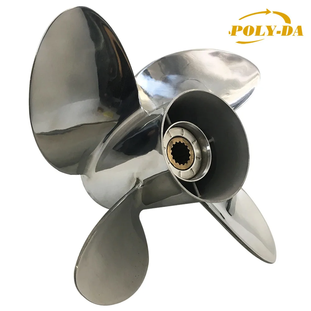 4 blades 50-130HP 13 X 19  STAINLESS STEEL boat OUTBOARD PROPELLER  marine propeller Suitable for YAMAHA  engine