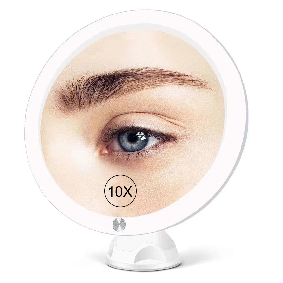 15X/10X/7X magnifying suction cup vanity mirror with lights bathroom round mirror with led espejo redondo led for shaving