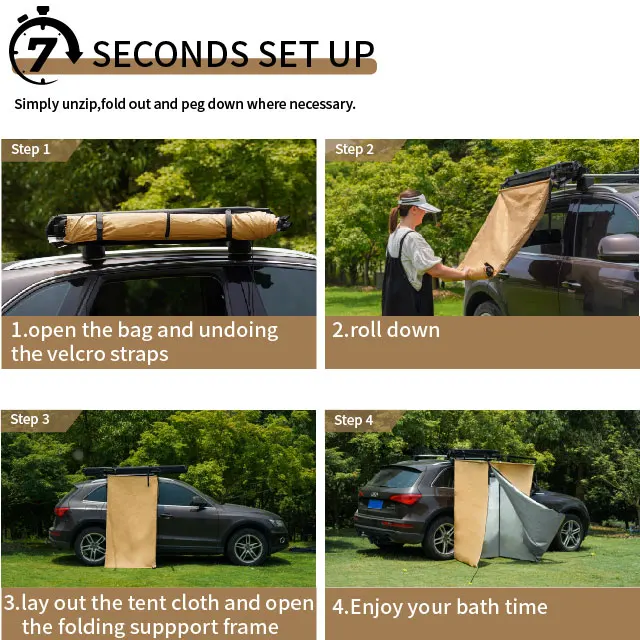 Yescampro Overland Equipment Car Side Shower Room 4wd Camp Accessories Car Shower Awning 4x4 Camping