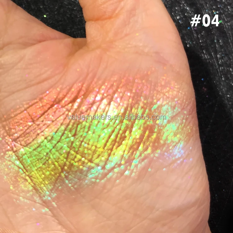 High pigmented color shifting glitter shimmer gradient eye shadow vegan chameleon waterproof long lasting multichrome eyeshadow