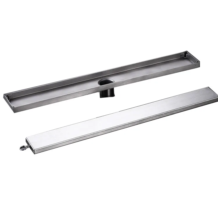 Invisible 80*580 mm Tile Insert channel drain grate anti odor rectangular stainless steel linear floor drain