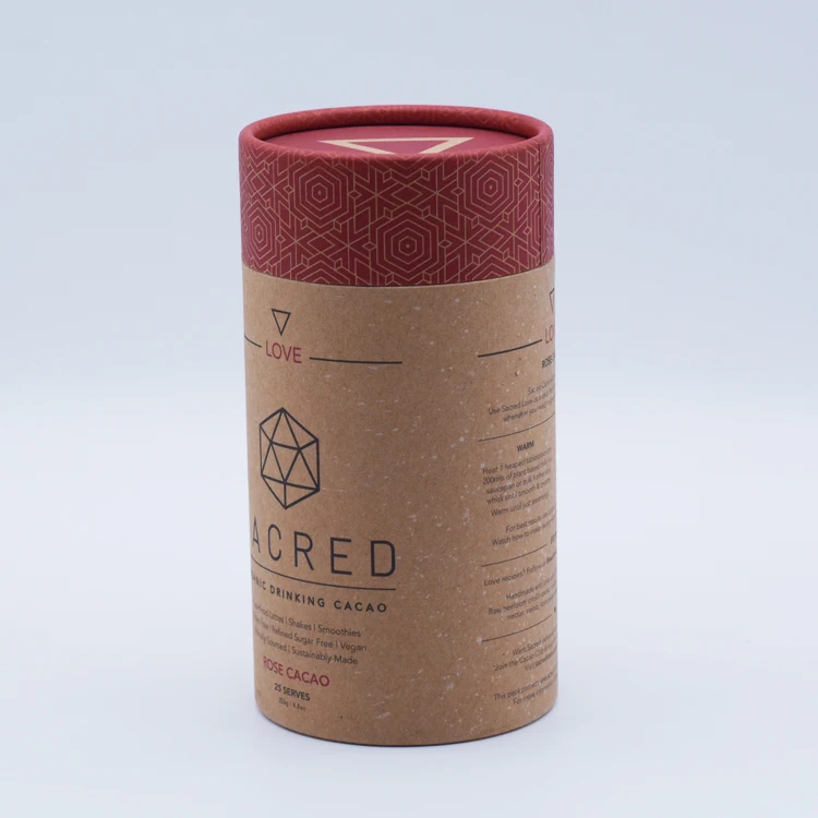 OEM Brand Organic Cylinder Cardboard Tube Food Packaging Custom Loose Tea Bag Round Paper Tube Packaging