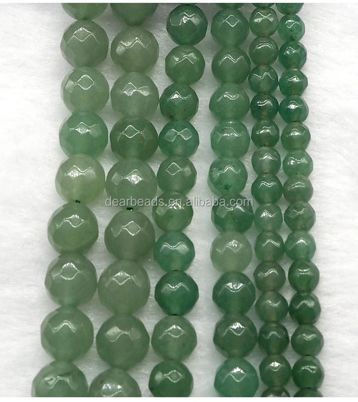 Bulk 6mm 8mm 10mm Gemstone Stone Loose Beads Round Faceted Green Aventurine Beads For DIY Jewelry Making