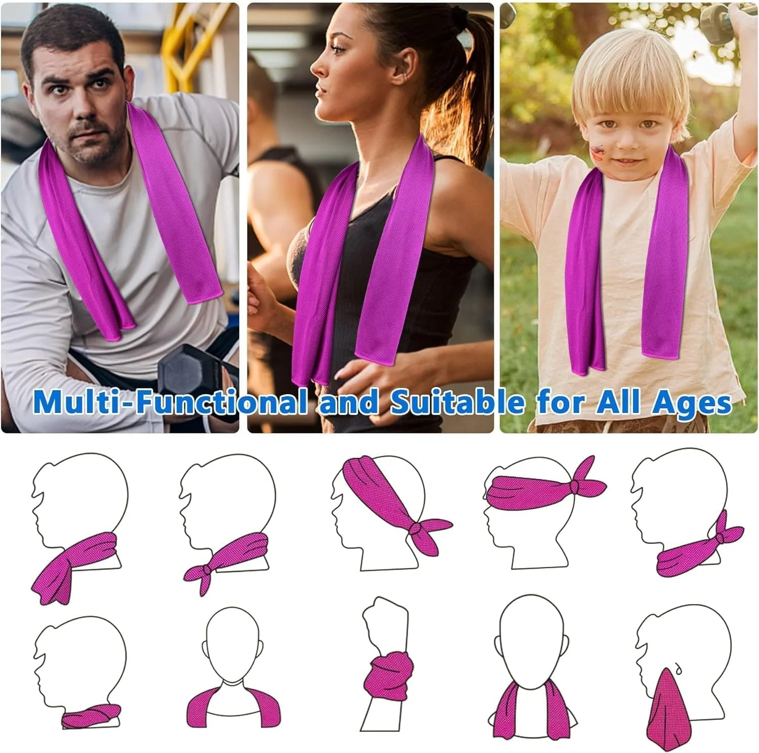 Instant cooling ice sport sublimation custom logo gym rpet custom microfiber cooling towel silicone case for sports neck face