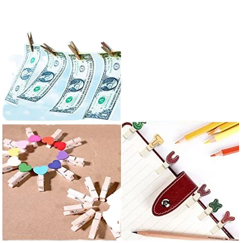 Wholesale Natural Wooden Clips Customizable color Mini Clothes Pins Wooden Clothespin Clothes Pegs Clip For Clothes Photo