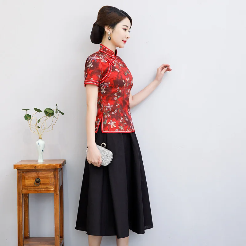 Qipao 2 штуки готового изготовления оптовая продажа 4 Yajin Китайский традиционный ретро стиль уличное платье
