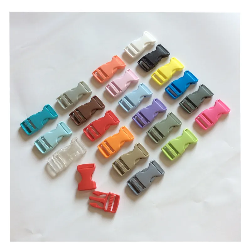 wholesale 20 25 32 38 mm Recycled Bag Strap Pet Collar Belt Clasp plastic buckle and Plastic Slider