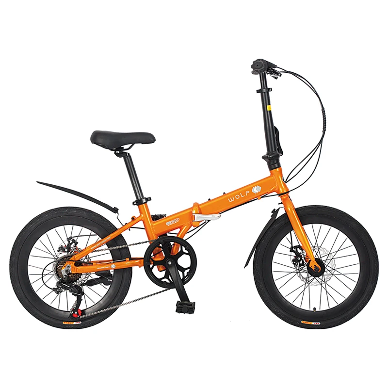 Wolf 20 Inch Folding bike For Children and Adults 1 by 7 Speed Portable bicycle