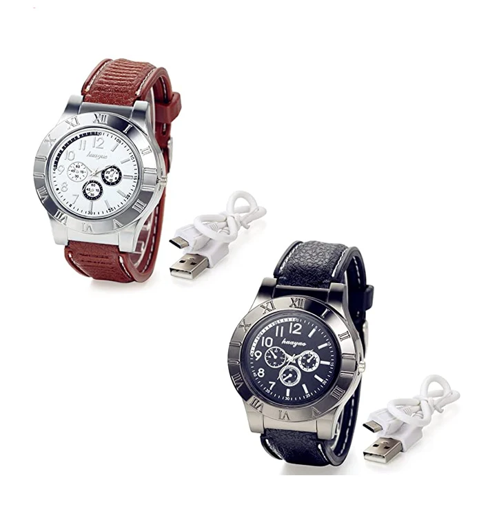 
Мужские перезаряжаемые новые крутые Зажигалки ветрозащитные уникальные дизайнерские usb часы Зажигалка для сигар 