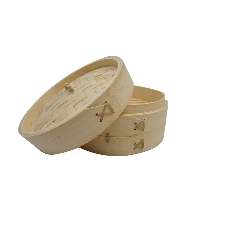 Steamer Basket Promotion Cheap Price 100% Bamboo New Customized Logo 8 Inch Food Contact Safe Natural Bamboo Color All-season