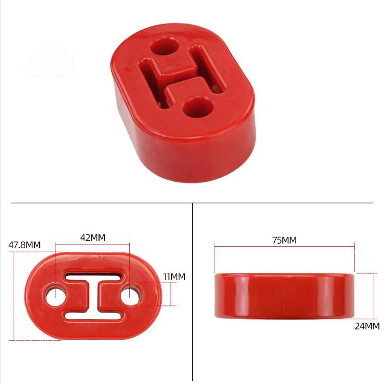 Universal Car Polyurethane Exhaust Tail Pipe Mount Bracket Hanger Insulator Muffler Grommet Bush Rod Support 11mm 2 Holes Repair