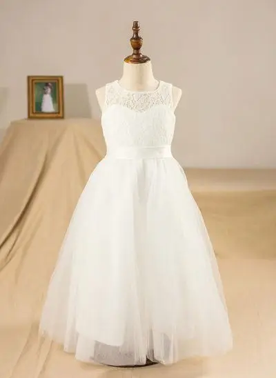 New Design High Quality Girl 7th Birthday Party Dresses White Flower Girl Dress For Wedding