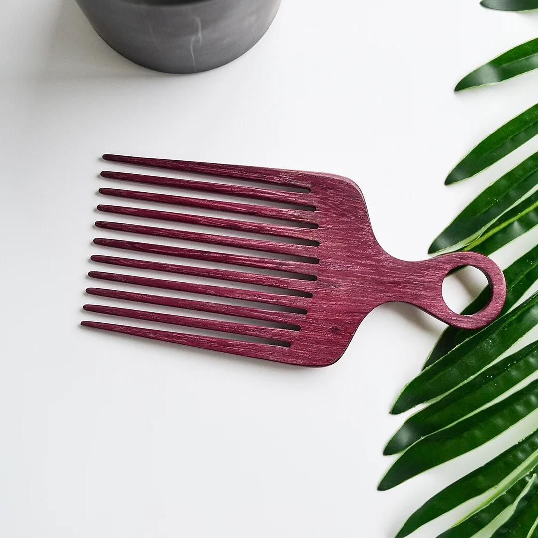 Factory Price Cheap Wide Tooth Comb Hair Hot Selling Detangling Wooden Afro Pick Beard Comb