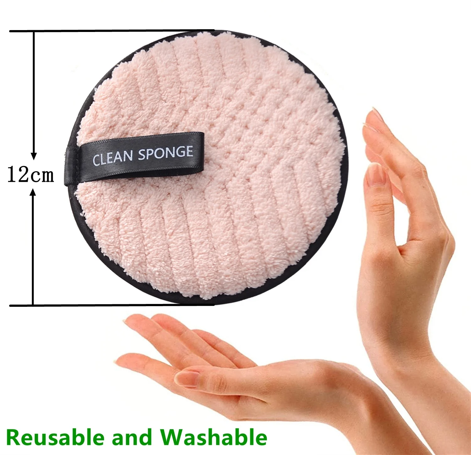 Custom Logo 2/4PCS PACK Eco Friendly Washable Microfiber Pads Reusable Facial Cleaning Makeup Remover Pads