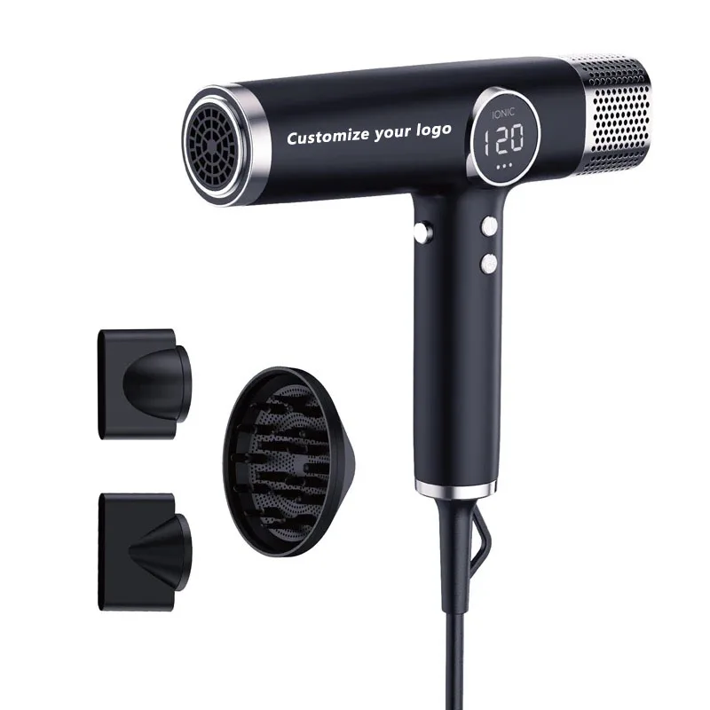 High Speed LED Screen Display Low Noise NTC Constant Temperature Blow Hair Machine Hair Dryer (100-110V US  Plug)