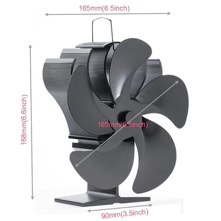 Wood Stove Fan Non Electric Stove Fan Blower Heating Fireplace Fan with Thermometer Suitable for Wood Stove