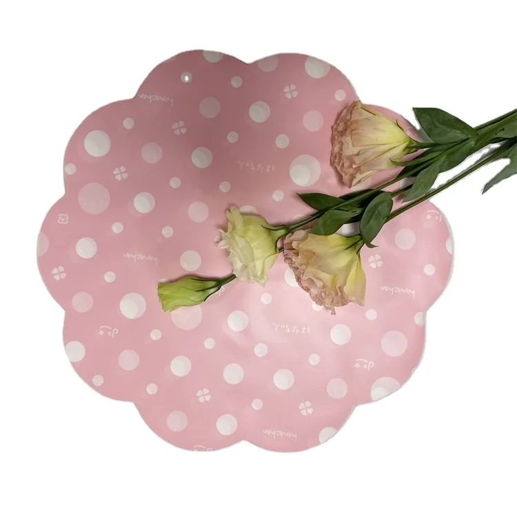 Оптом bopp ОПП переработанный белый розовый переработанный Логотип Печатный персонализированный подарок цветочный оберточный лист