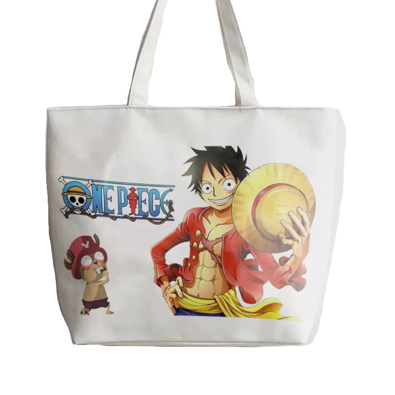 Custom Digital Printed Large-capacity Canvas Tote shoulder Bag One piece Anime Expo Promotion Gift Storage Reusable Shopping Bag