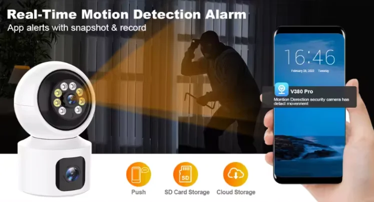 motion tracking HD 1080P WFI baby pet camera video call degree Pan/Tilt monitoring
