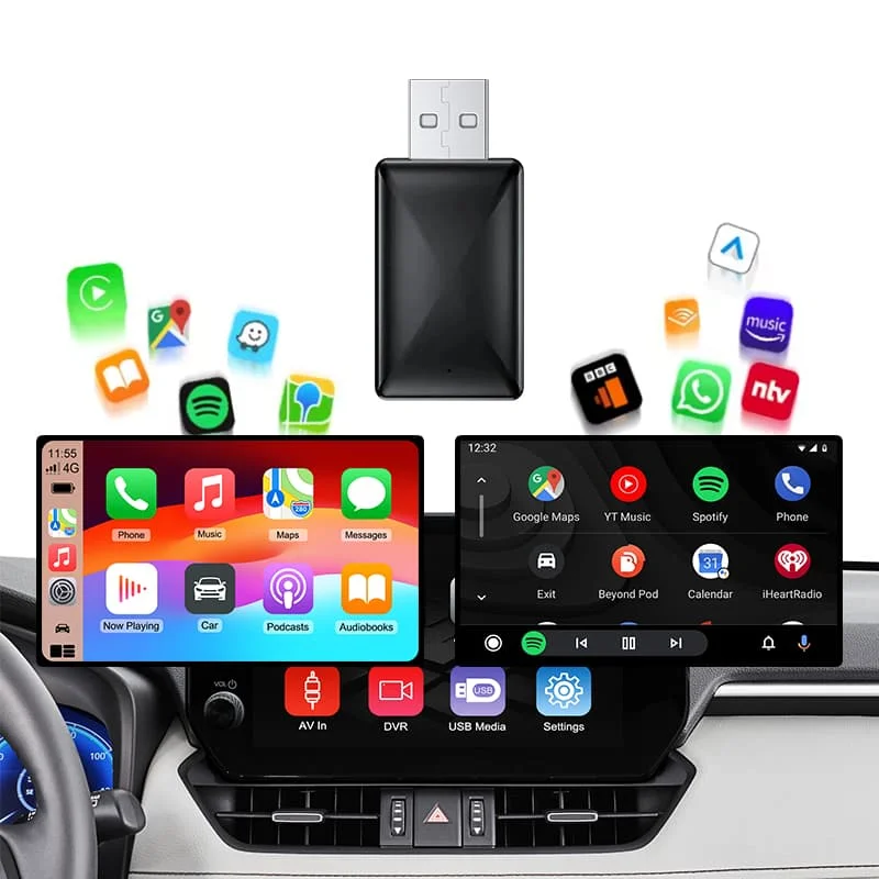 Custom logo Android auto dongle youtube netflix usb wireless carplay adapter