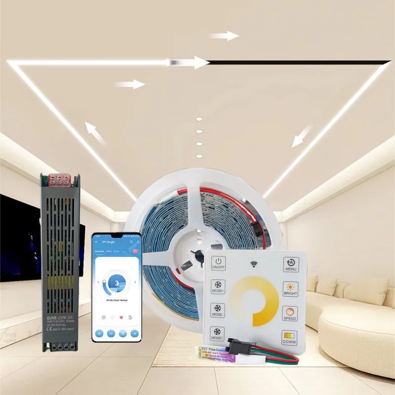 smart interior decoration light running water led strip 2835 rgbic led strip light chasing water led strip light