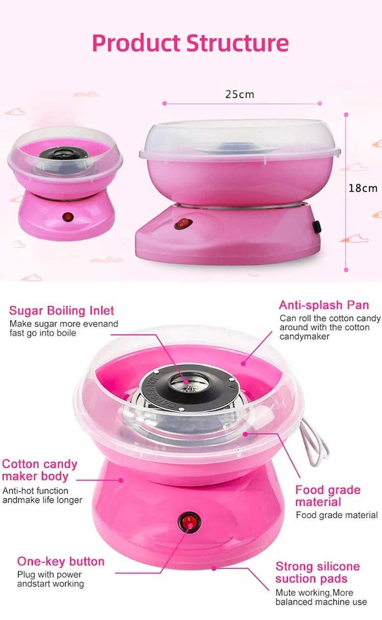 Portable Marshmallow Making Machine Home Automatic Electric DIY Sweet Candy Floss Sweet Mini Marshmallow Making Machine Kids Gif