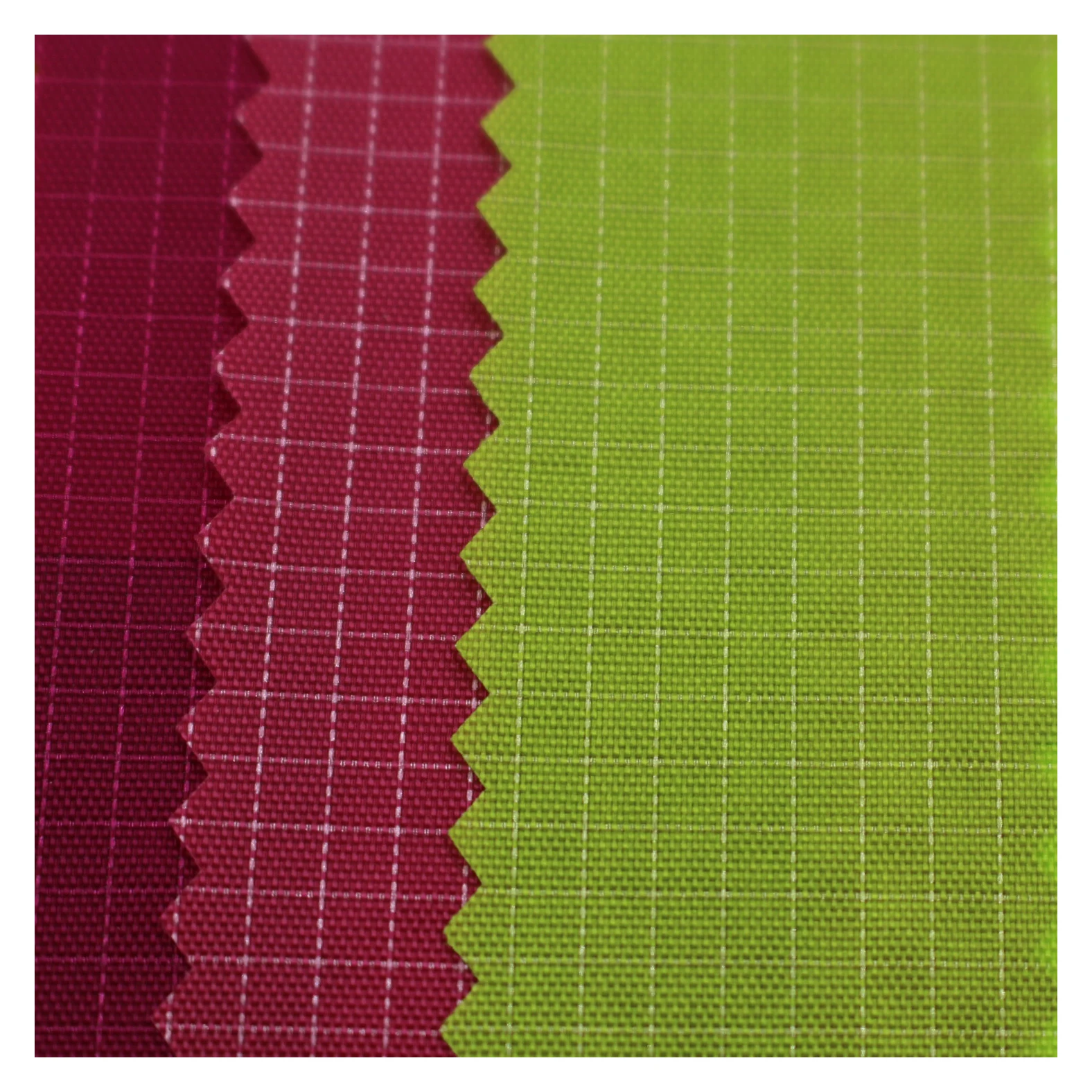 polyurethane coated 210D white line 0.2cm ripstop pure nylon fabric