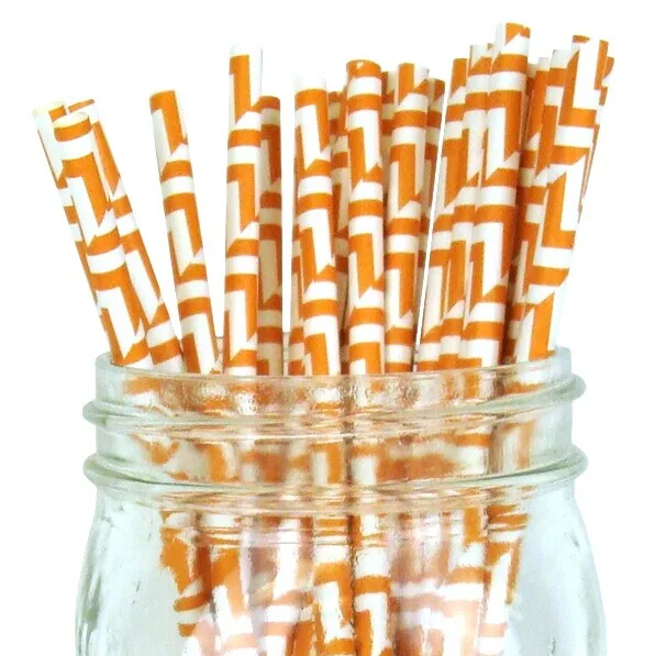 100Pcs/Bag Party Decoration Colorful Diameter 6 Disposable Biodegradable Straw Cocktail Drinking Paper Straw