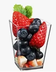 food grade cake cups 5oz Square Shape PS plastic disposable mousse dessert cup with spoon